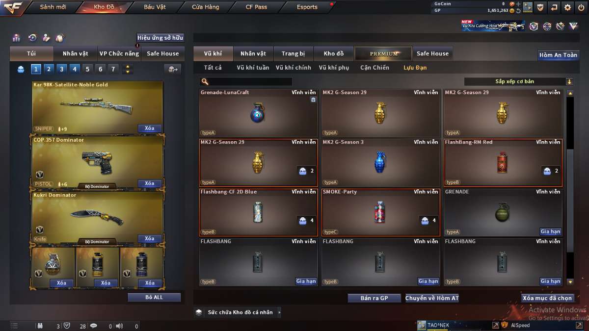 shop acc cf uy tin gia re